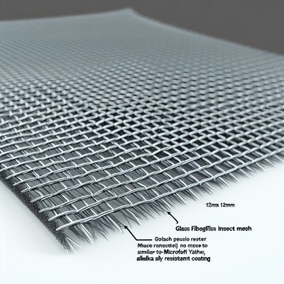 Rede de insetos de fibra de vidro resistente a álcalis 12 mm × 12 mm de tecido simples